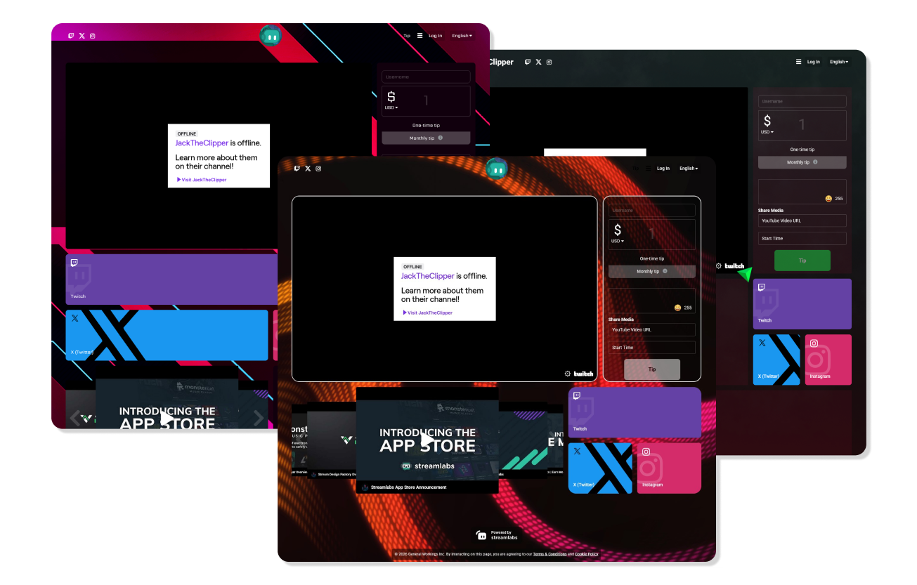 Multiple Streamlabs tip pages