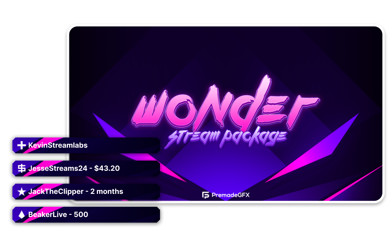 Stream Labels from the Wonder Stream package with matching overlay