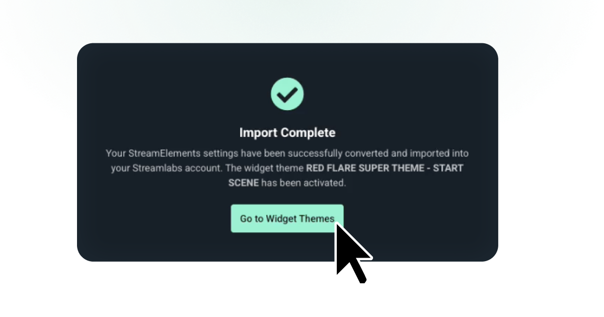 Screen showing importing settings from StreamElements to Streamlabs
