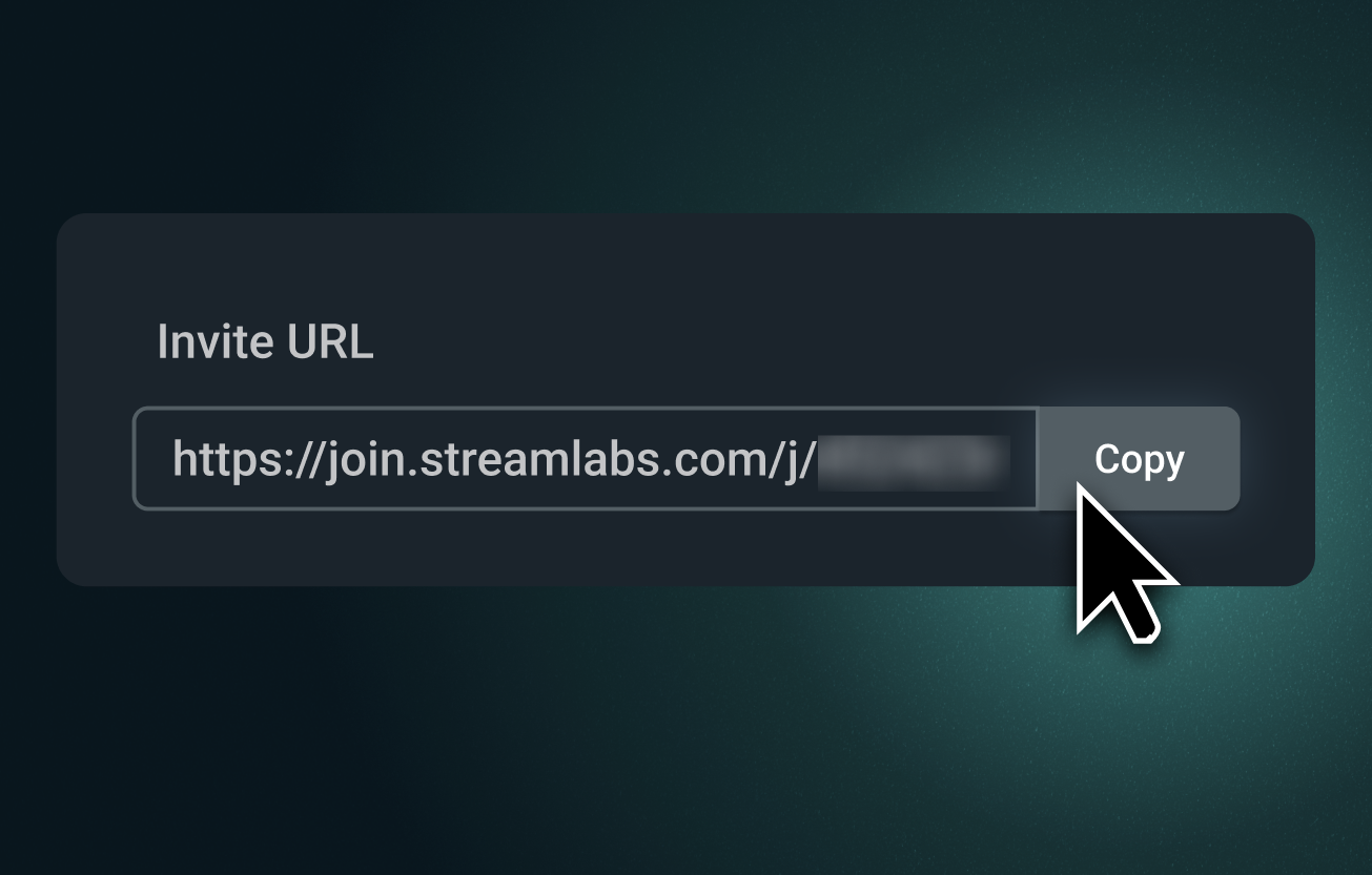 Invite URL screen from Streamlabs Collab Cam
