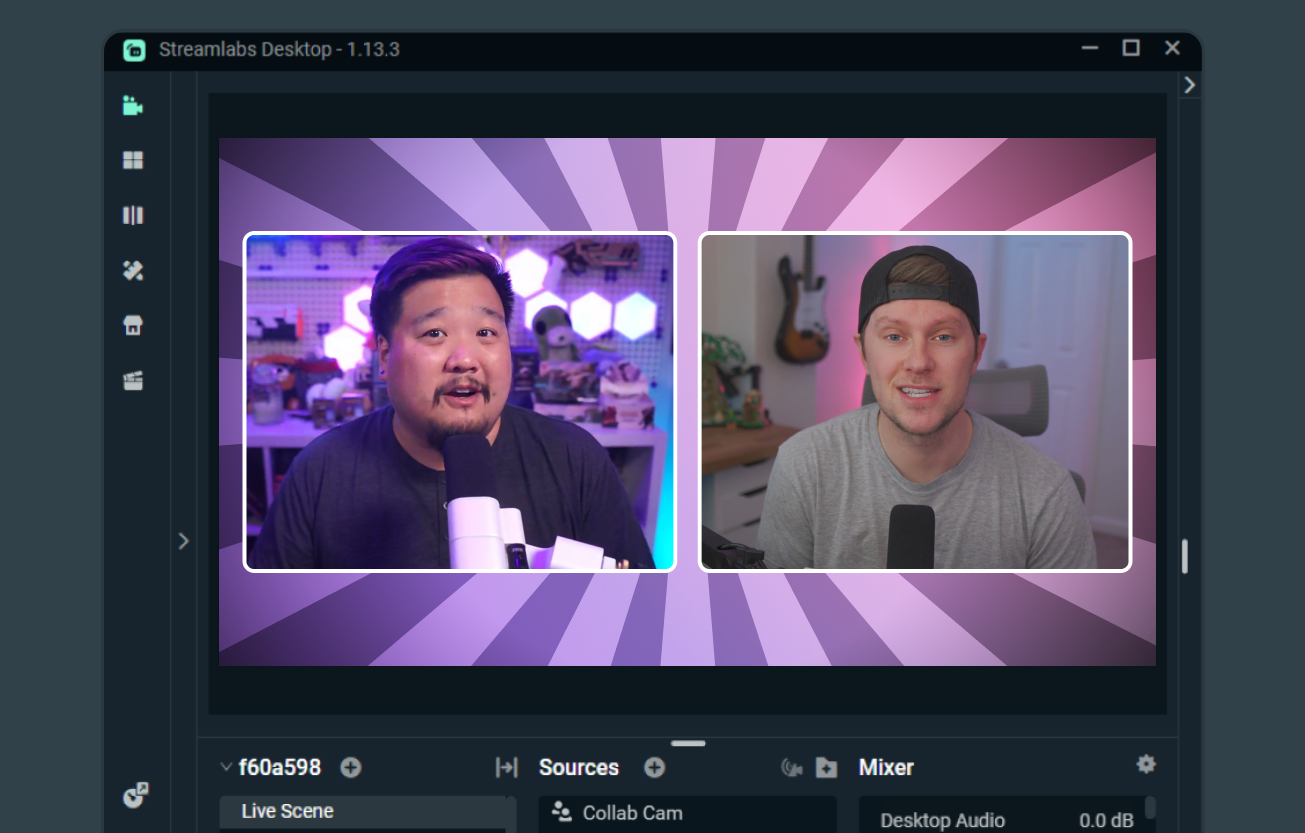 Two creators co-streaming together