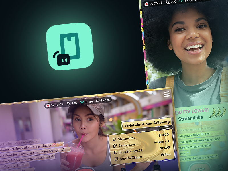 Mobile streamers in vertical and horizontal views