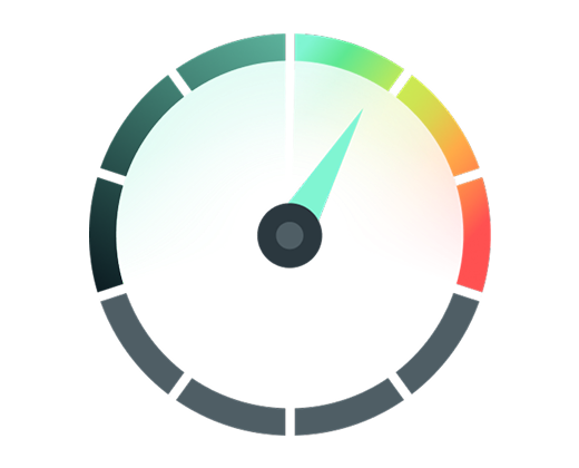 Gauge with gradient from black to red