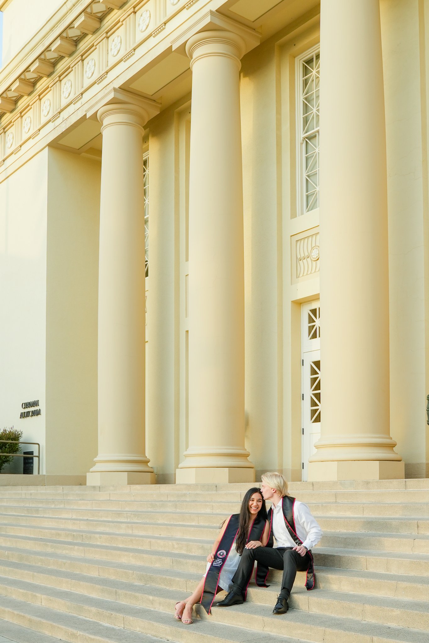 Chapman University Graduation Photo in front of Memorial Hall