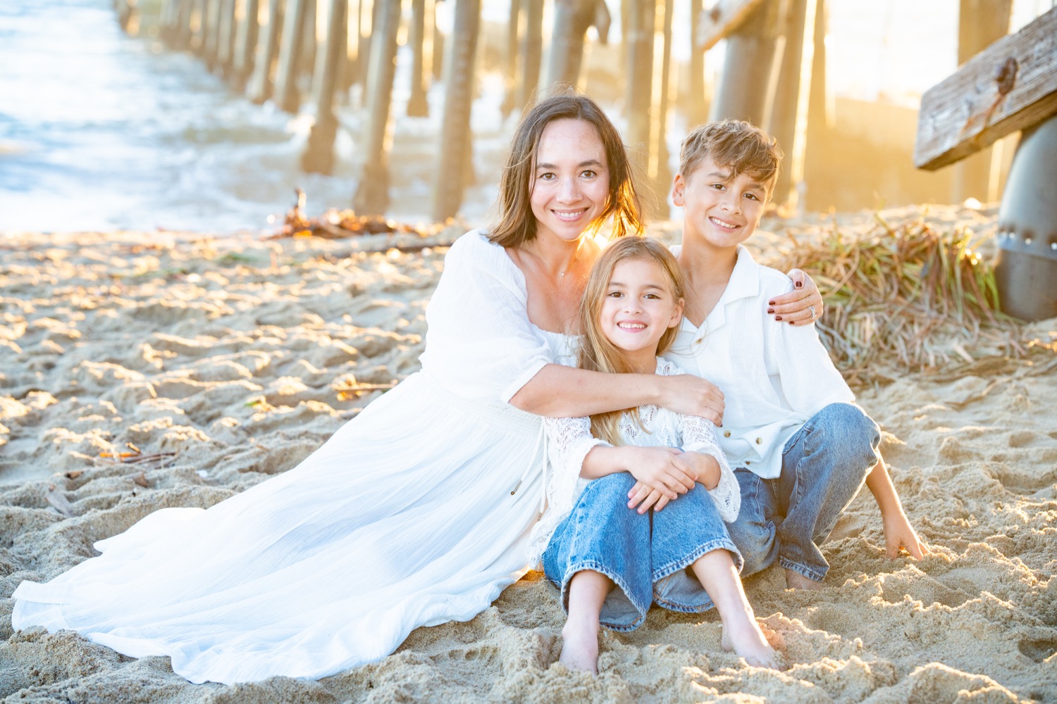 seal beach family mini session in white