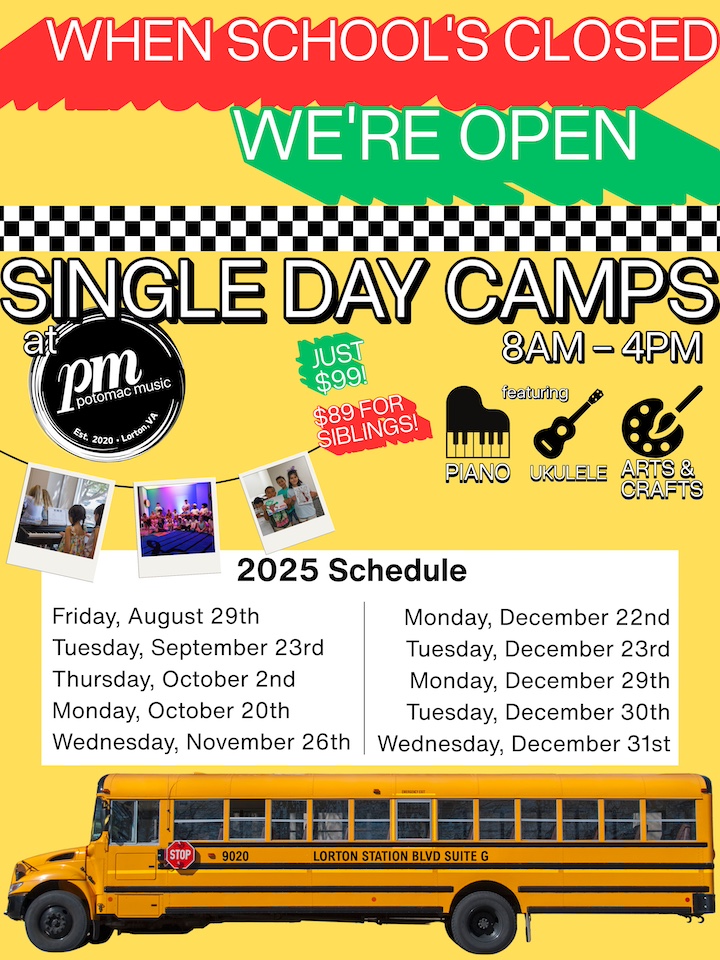 Single Day Camp at Potomac Music in Lorton, Virginia