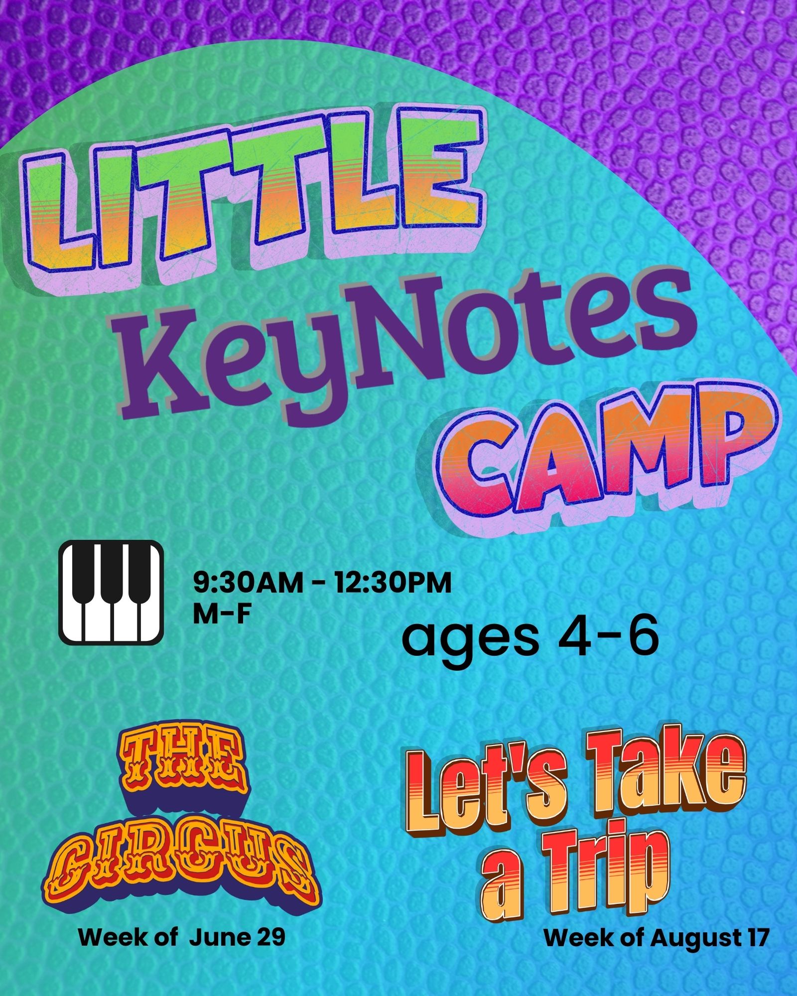 Little Keynotes Summer Camp at Potomac Music at Workhouse Arts Center in Lorton, VA
