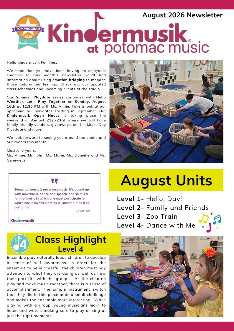 Kindermusik Newsletter Page 1