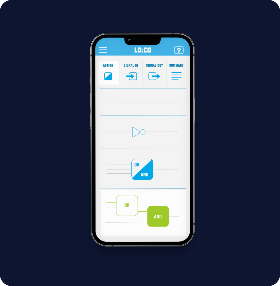 Steg 1 av LO:CO instruktioner bild på mobiltelefon med LO:CO app