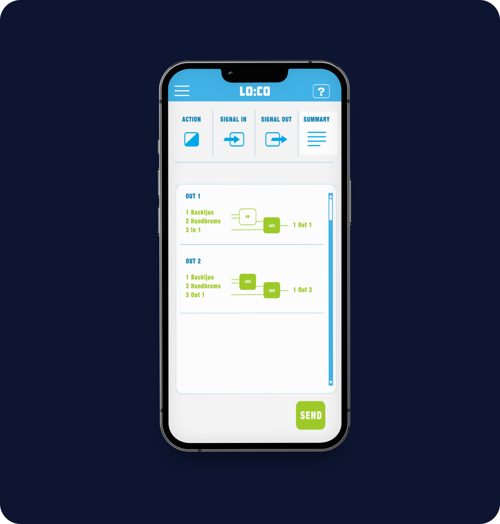 Steg 4 av LO:CO instruktioner bild på mobiltelefon med LO:CO app