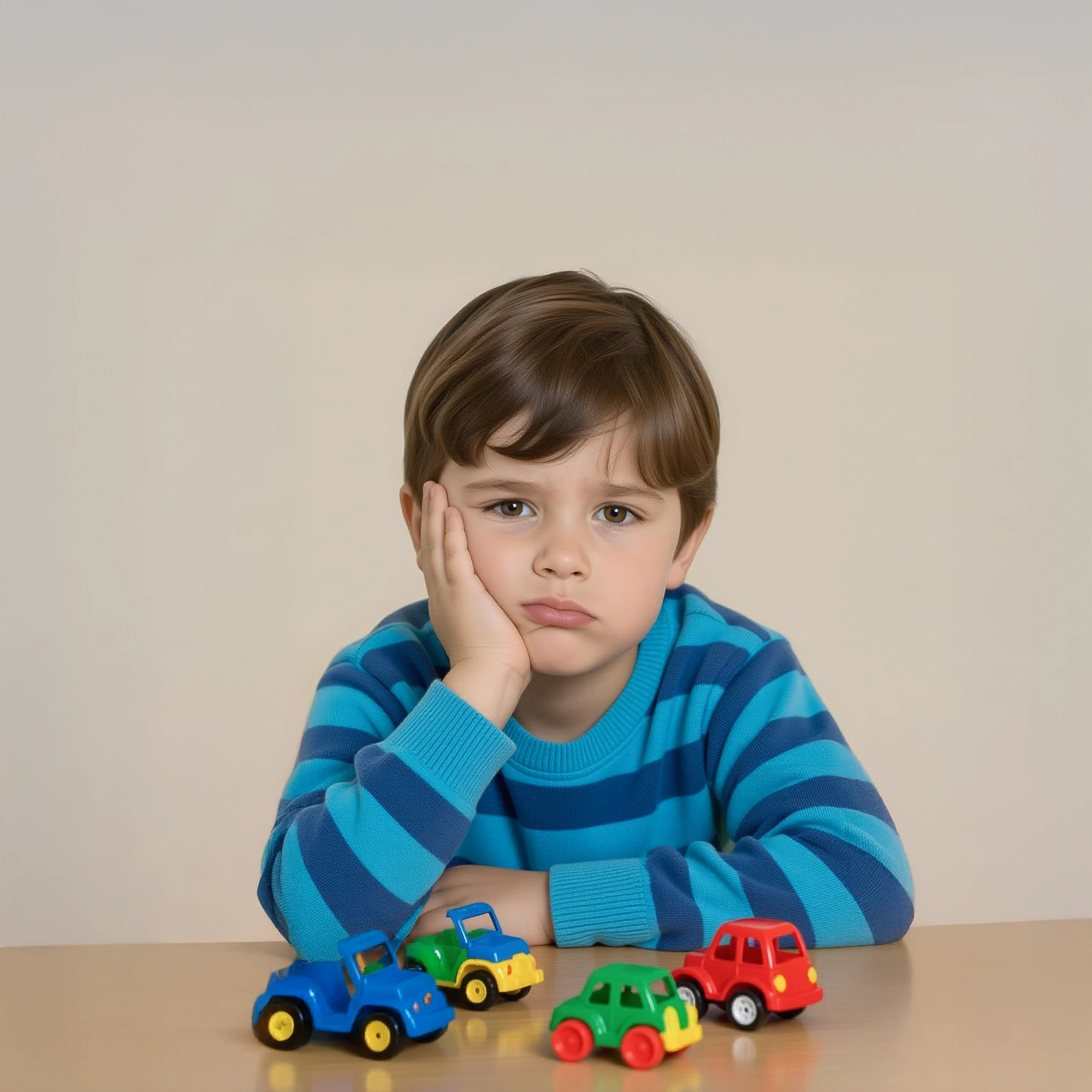 Bored child with toys