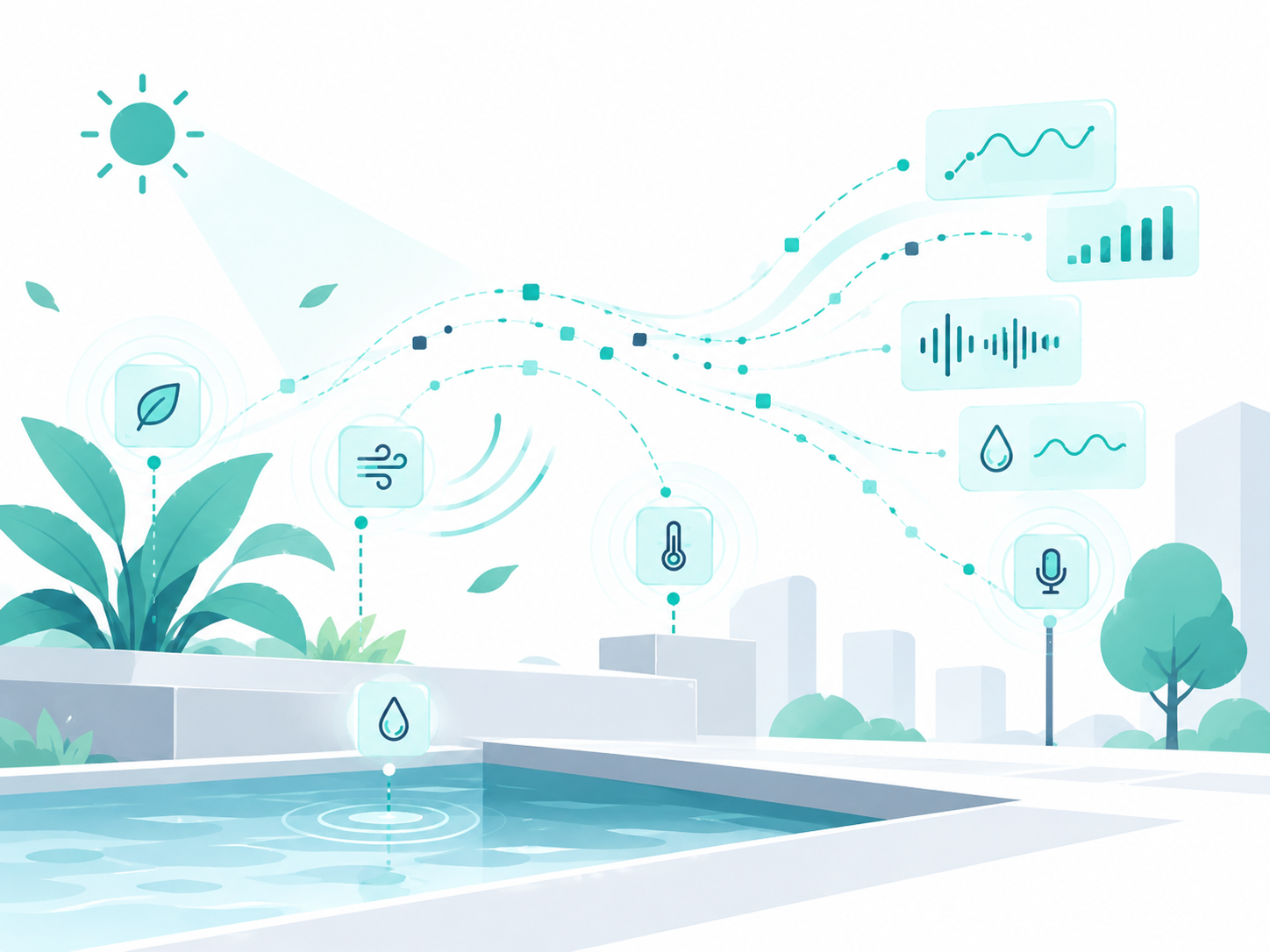 Conceptual illustration of building intelligent systems through coding, robotics and sensors