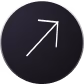 White arrow pointing northeast inside a black circular button.
