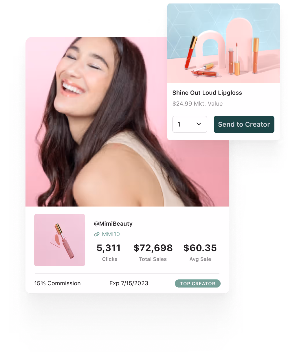 Send product to creators directly through Aspire's product seeding feature