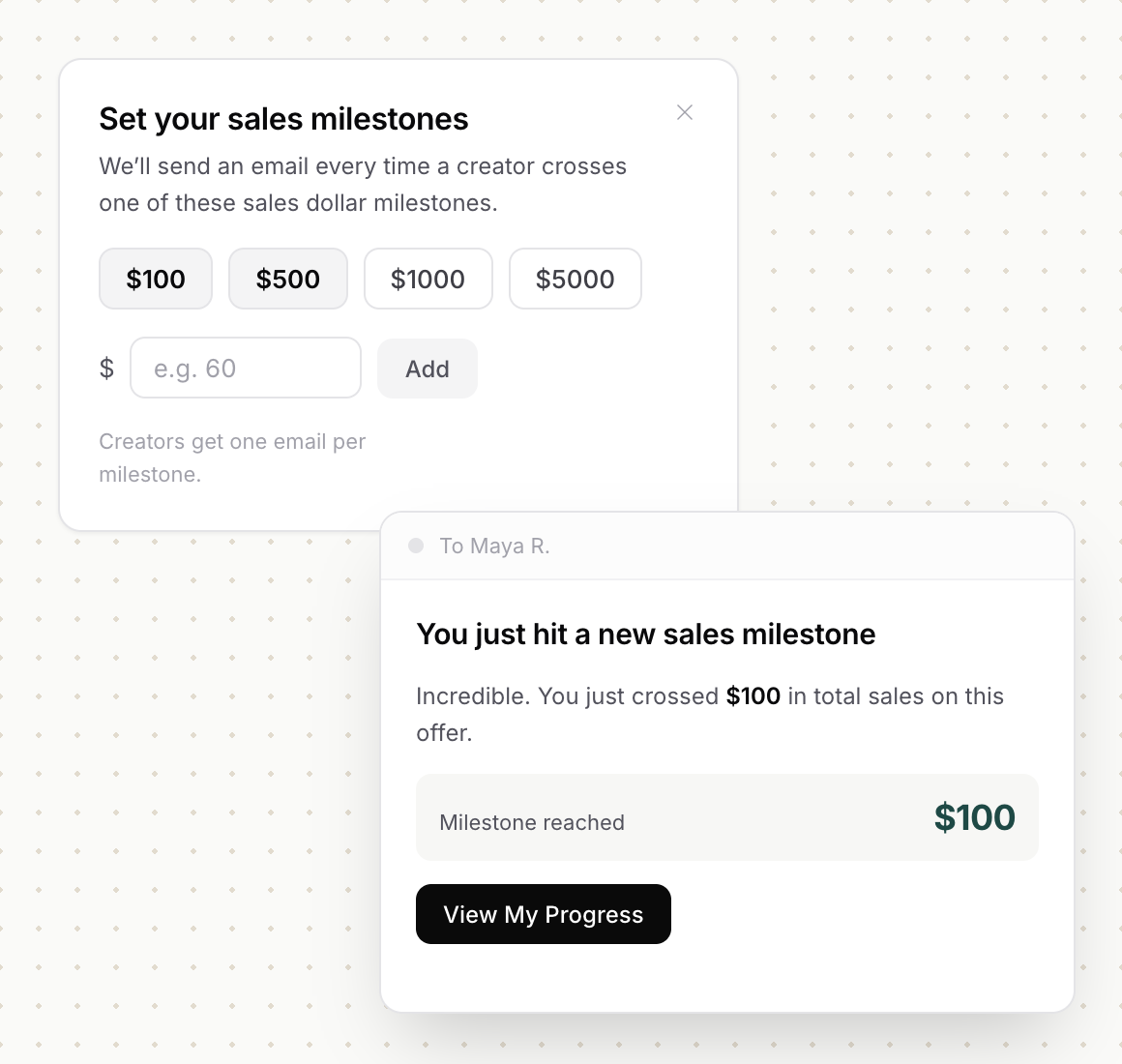 Sales Milestone Reached