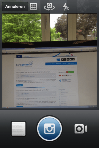 Startscherm Instagram