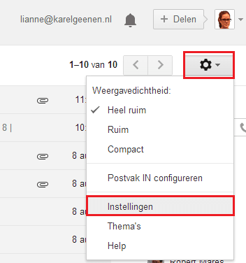 instellingen handtekening gmail