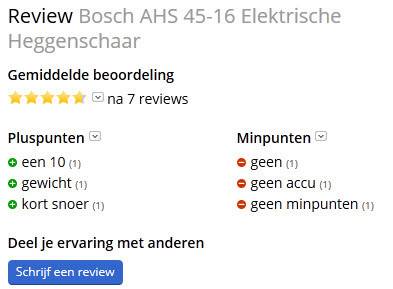 Voorbeeld bol.com - minpunten heggenschaar