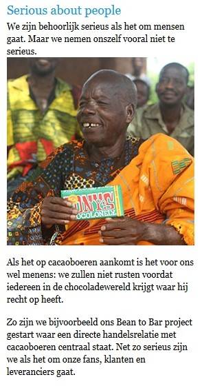 Voorbeeld authenticiteit Tony Chocolonely