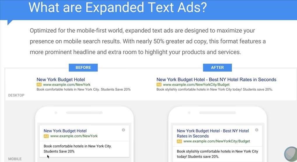 wat zijn expanded text ads