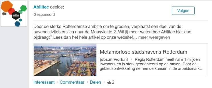 voorbeeld advertentie linkedin
