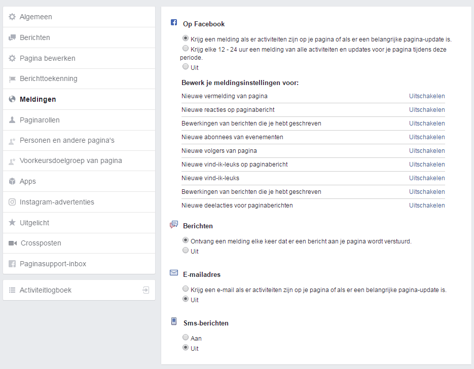 FB meldingen instellen screenshot