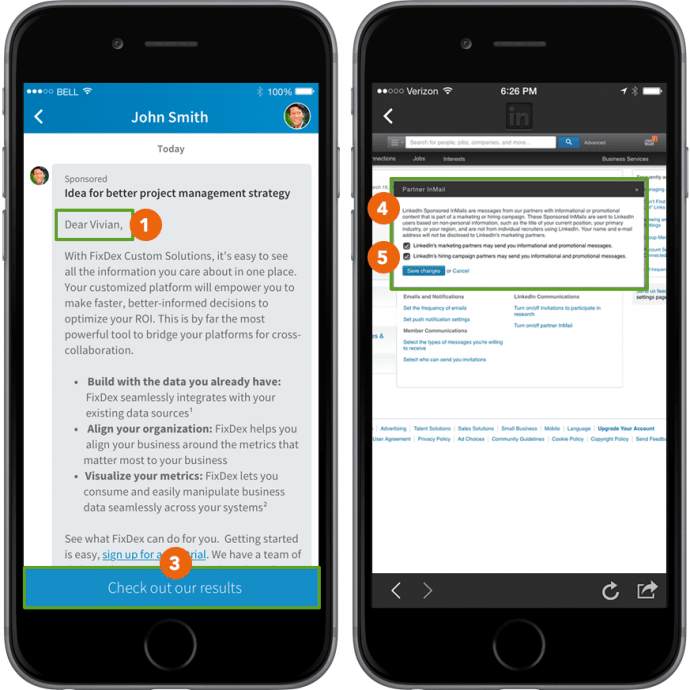 Linkedin inmail screenshot
