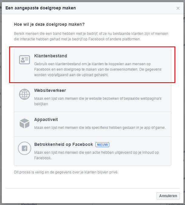 doelgroep maken facebook