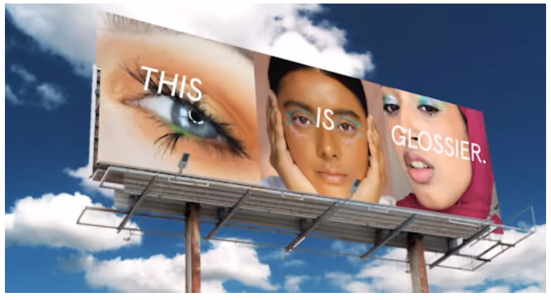 Billboard banner for makeup brand