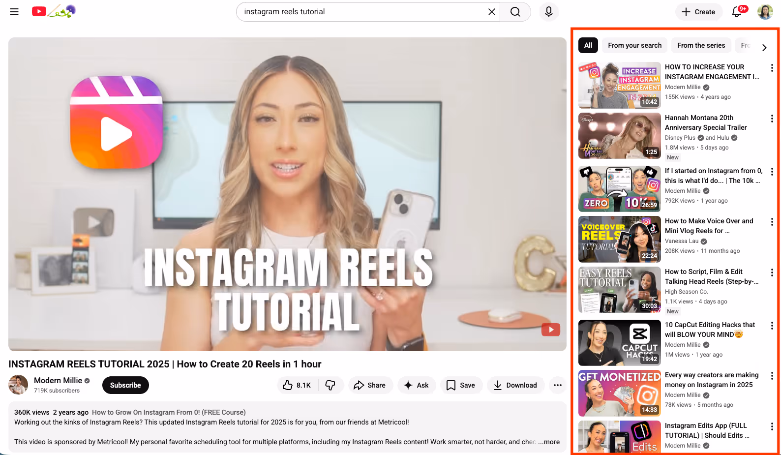 YouTube suggested video recommendations