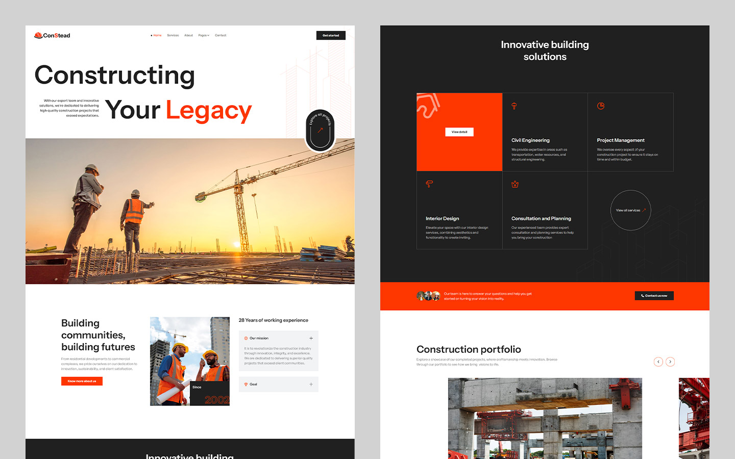 Construction Company Website Template Construction Company Website Template