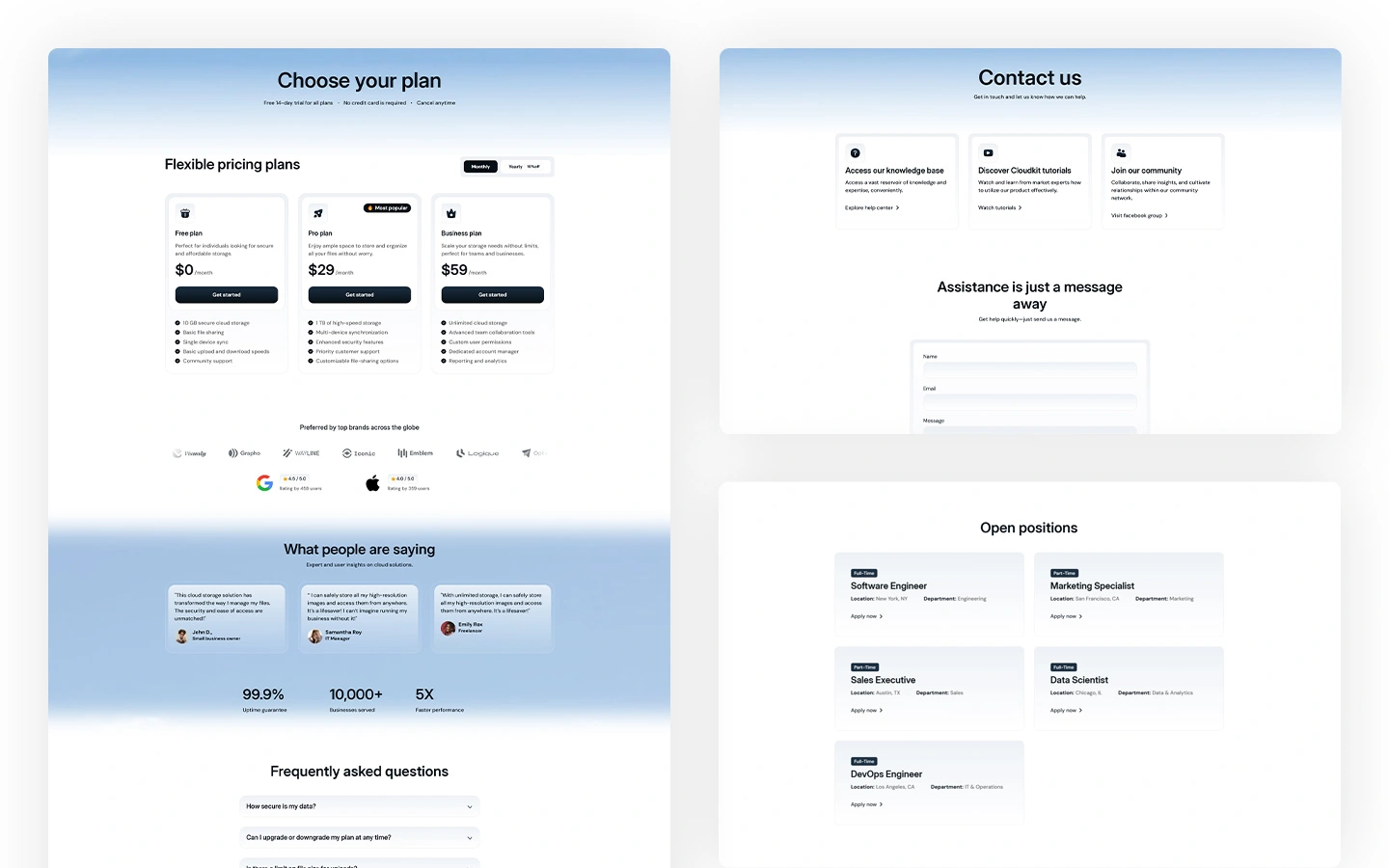 cloud based websit design