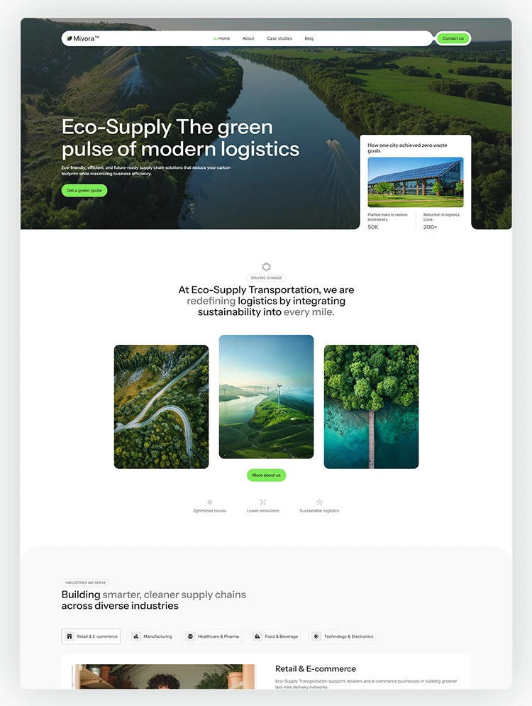 eco sustainability template webflow template