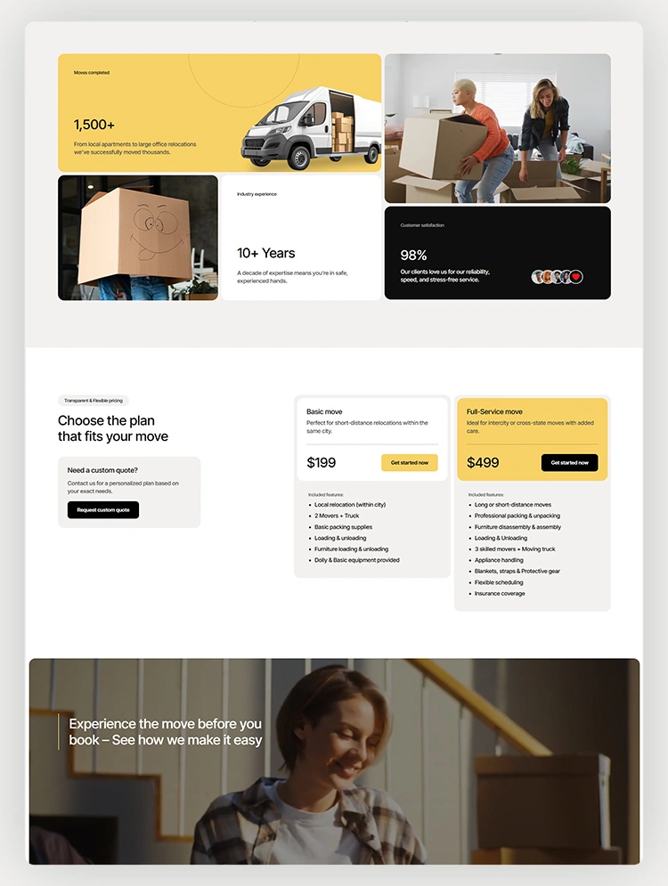 moving service website template
