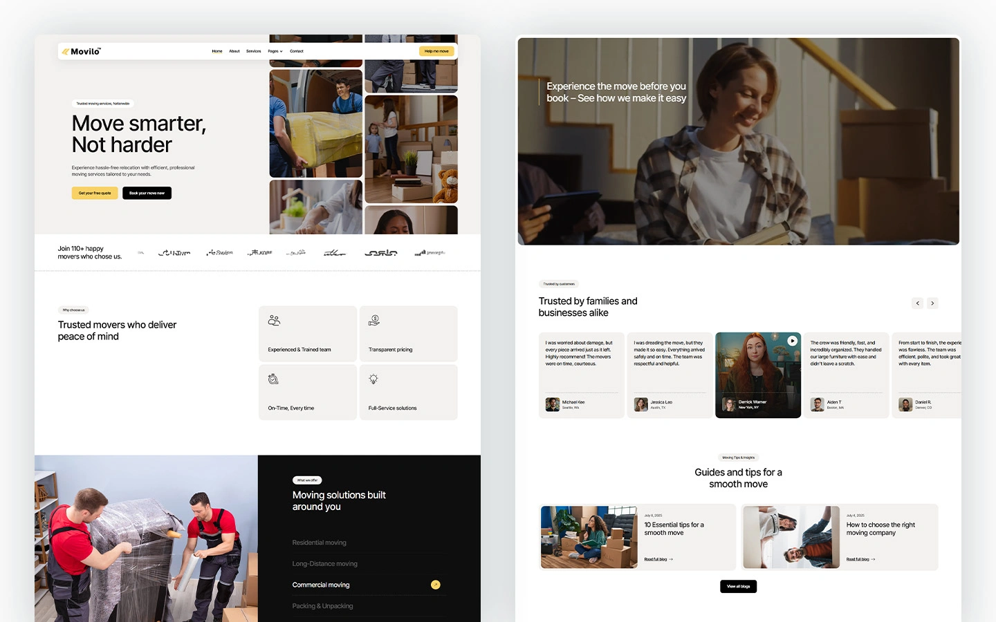 professional movers website template