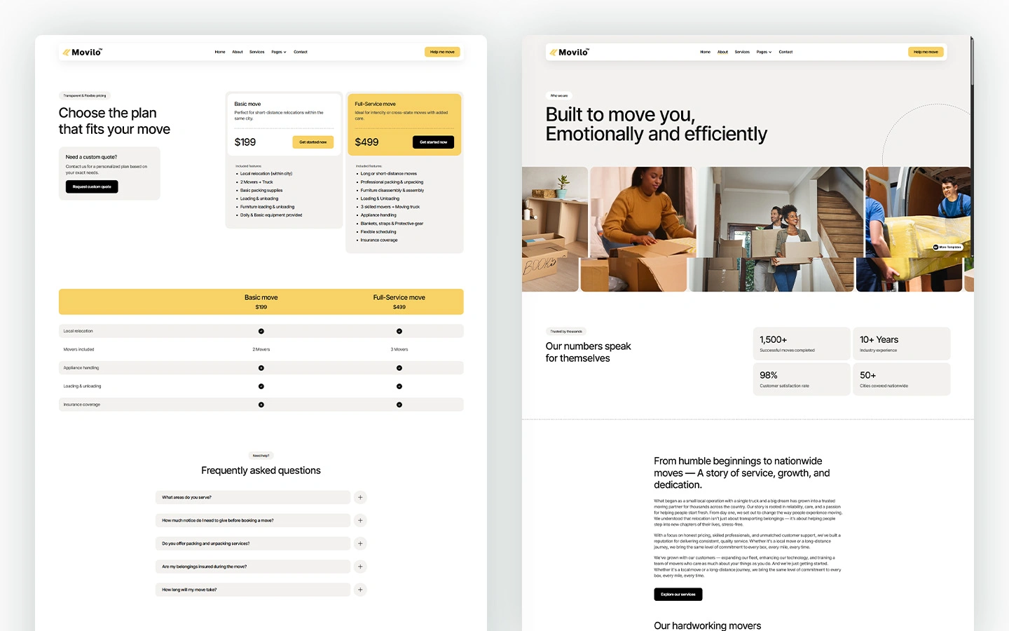 best moving solutions template