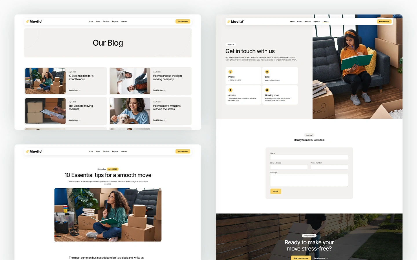 commercial moving service template website