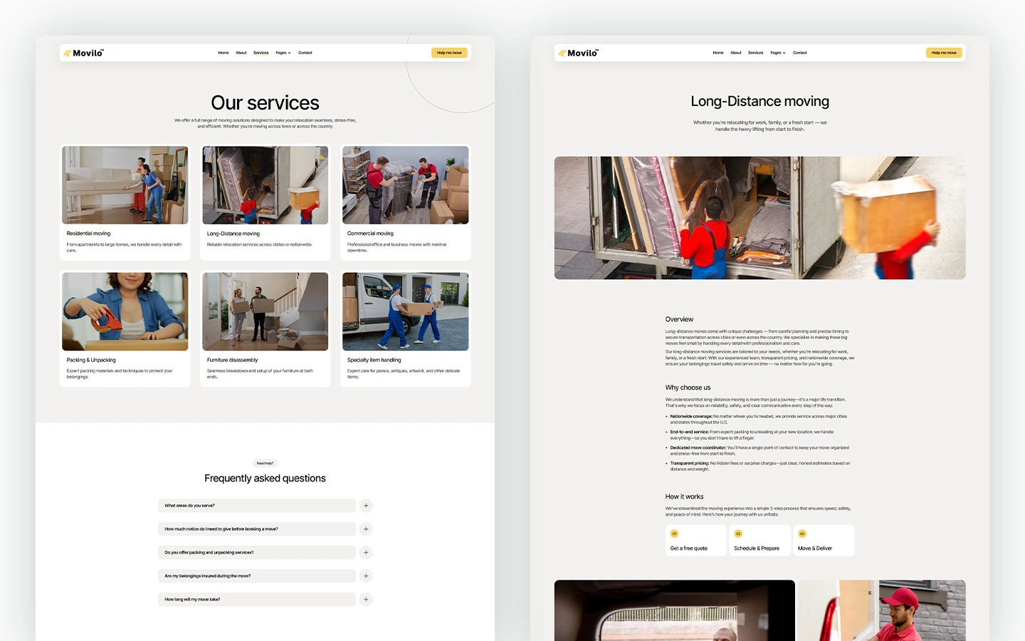 long distance movers webflow template