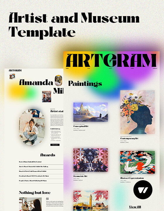 artgram artist website template