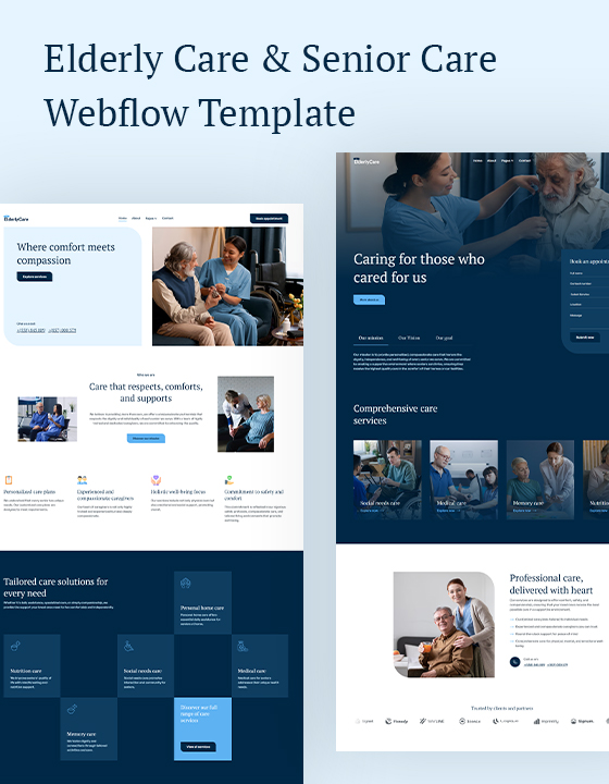 elder care & senior care webflow template