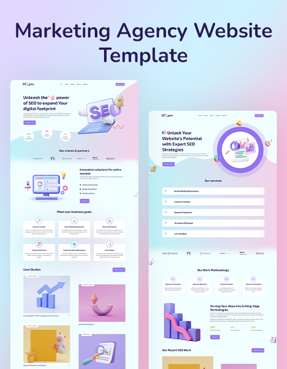 marketing agency website template