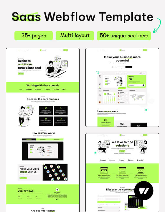 sasmax saas website webflow template