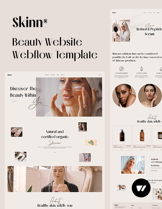 skin beauty webflow website template