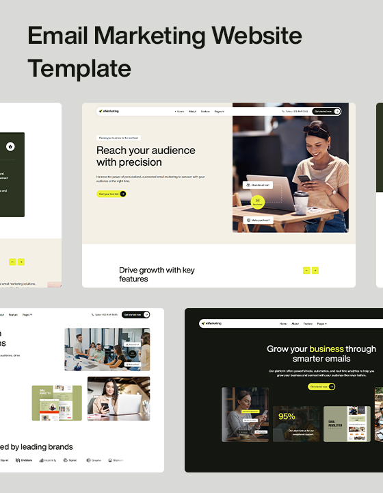 email marketing website template
