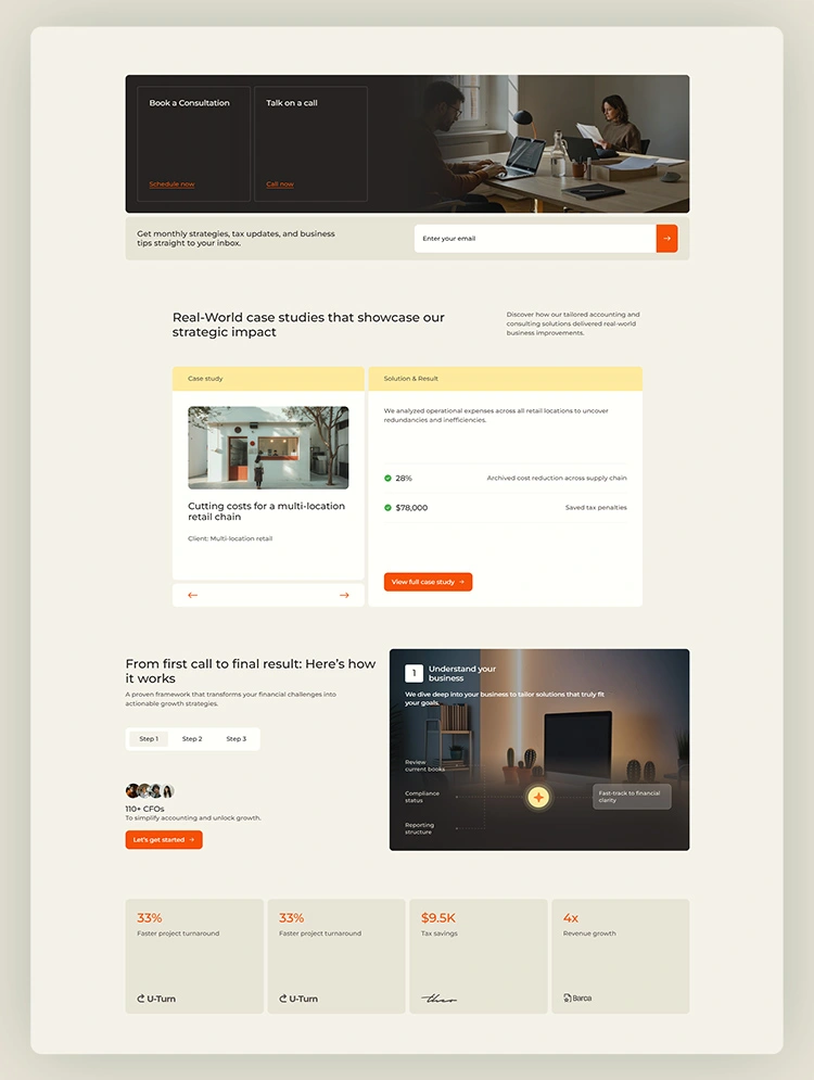 startup consulting template website
