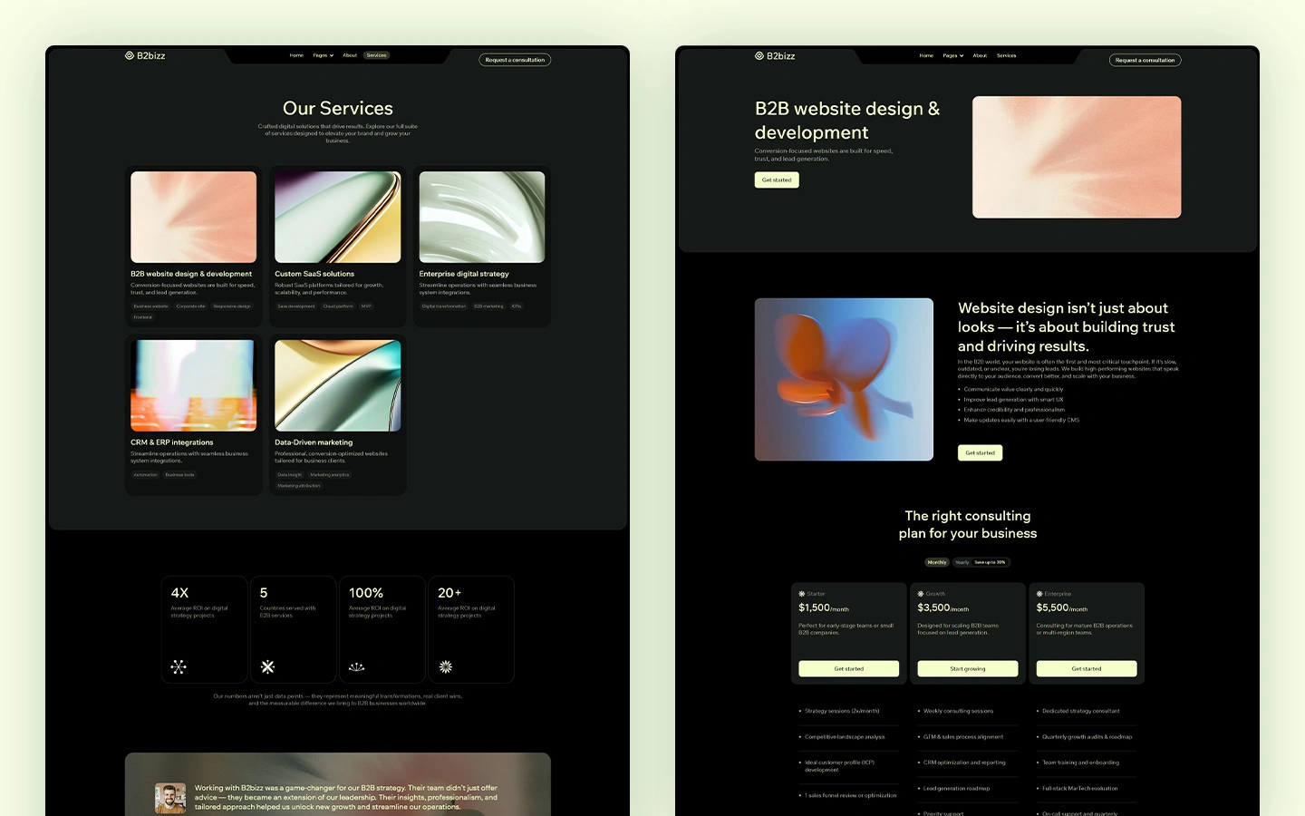 professional business consulting website
