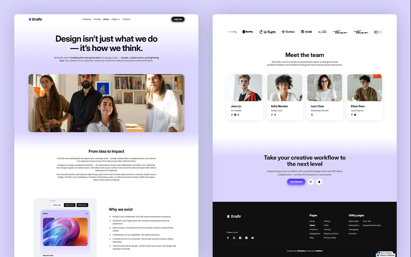 modern saas business webflow template