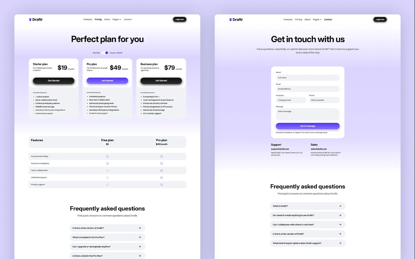 modern saas solution website