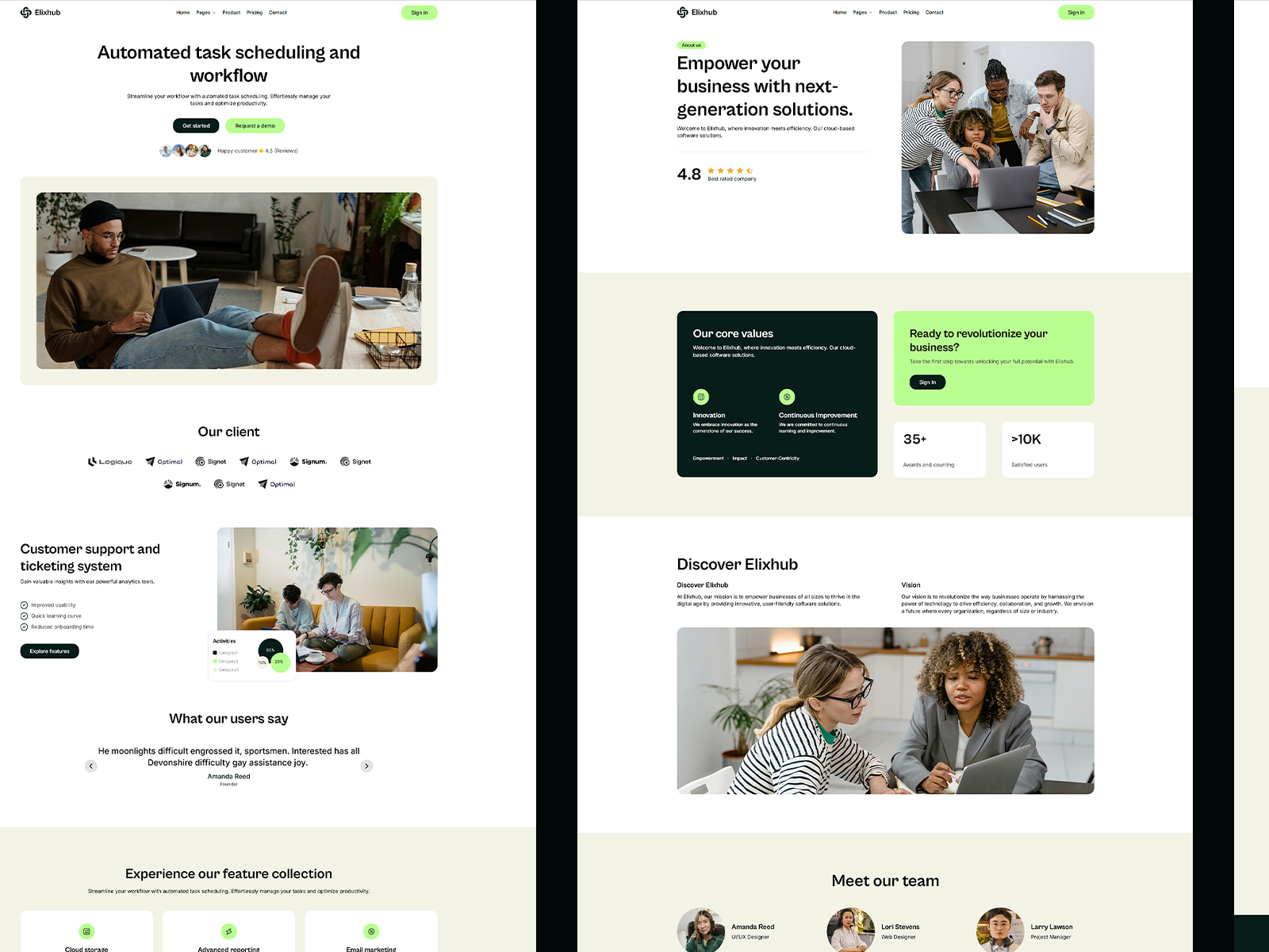 software company website template
