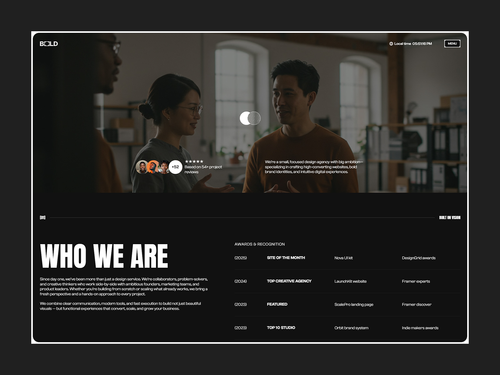 design agency framer template